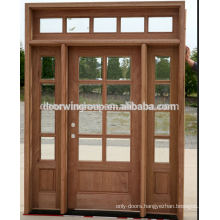 Simple fashion hinged door glass wood front door made of America oak solid wood